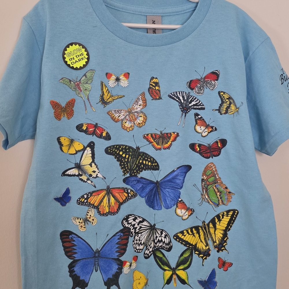 Gildan Light Blue Kids T-Shirt with Butterfly Design